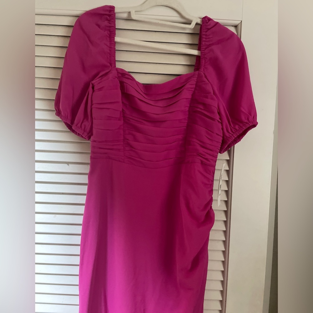 French Connection Fuchsia Ruched Dress - Picture 2 of 6